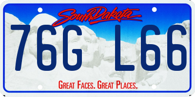 SD license plate 76GL66