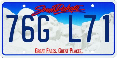 SD license plate 76GL71