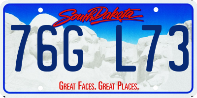 SD license plate 76GL73