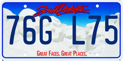 SD license plate 76GL75