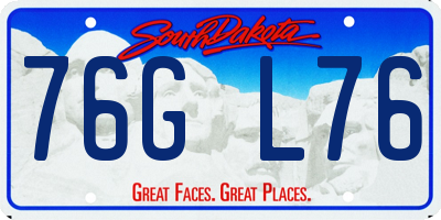 SD license plate 76GL76