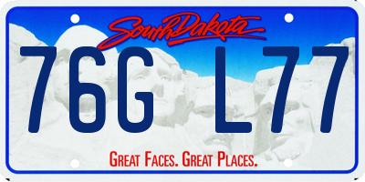 SD license plate 76GL77