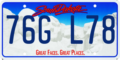 SD license plate 76GL78