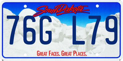 SD license plate 76GL79
