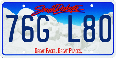 SD license plate 76GL80