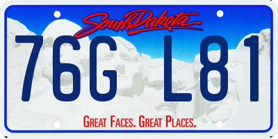 SD license plate 76GL81