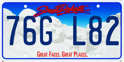 SD license plate 76GL82