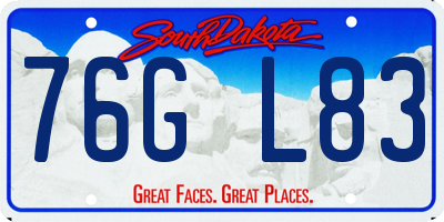 SD license plate 76GL83