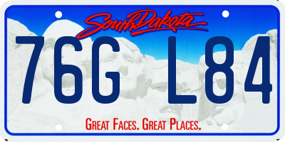 SD license plate 76GL84