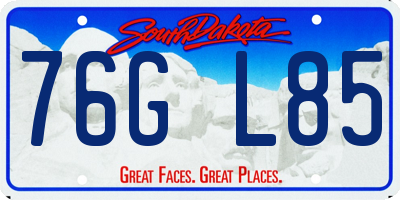 SD license plate 76GL85