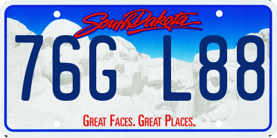 SD license plate 76GL88