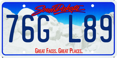 SD license plate 76GL89