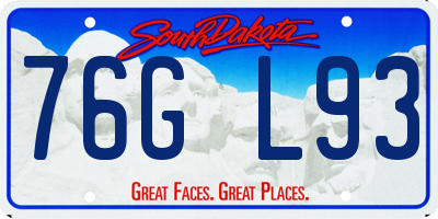 SD license plate 76GL93