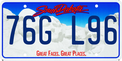 SD license plate 76GL96