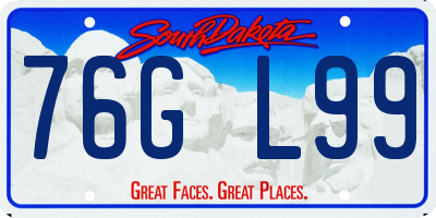 SD license plate 76GL99