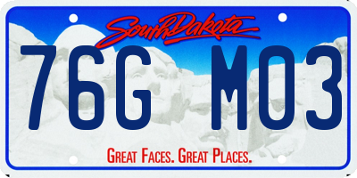 SD license plate 76GM03
