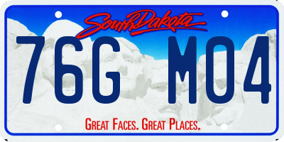 SD license plate 76GM04