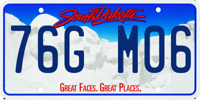 SD license plate 76GM06