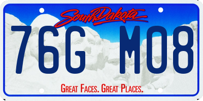 SD license plate 76GM08