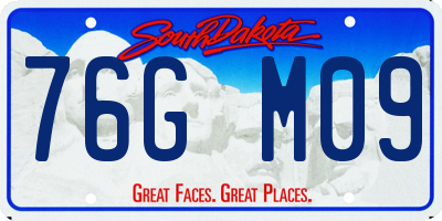SD license plate 76GM09
