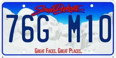 SD license plate 76GM10