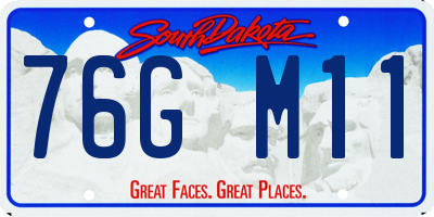 SD license plate 76GM11