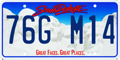 SD license plate 76GM14