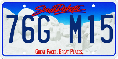 SD license plate 76GM15