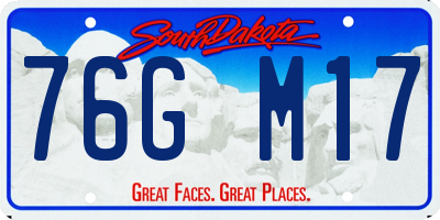 SD license plate 76GM17