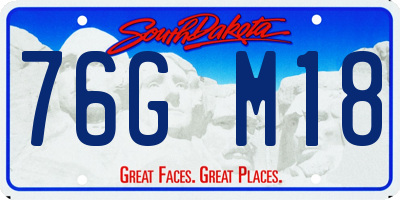 SD license plate 76GM18
