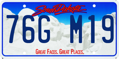 SD license plate 76GM19