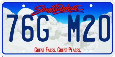 SD license plate 76GM20