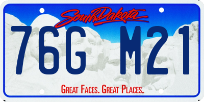 SD license plate 76GM21