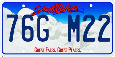 SD license plate 76GM22