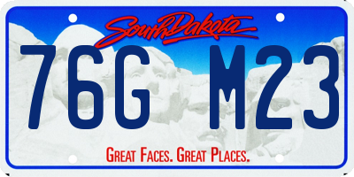 SD license plate 76GM23