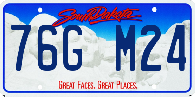 SD license plate 76GM24