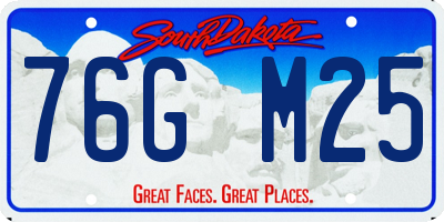 SD license plate 76GM25