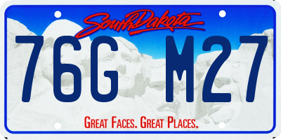SD license plate 76GM27