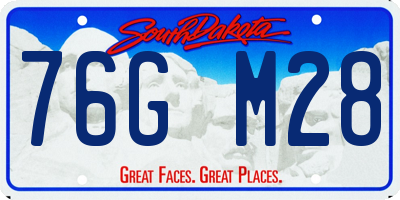 SD license plate 76GM28