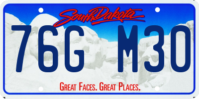SD license plate 76GM30