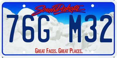 SD license plate 76GM32
