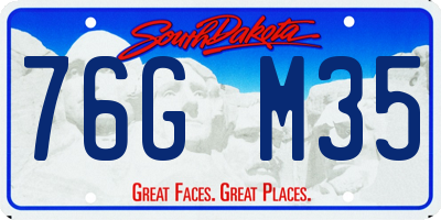 SD license plate 76GM35