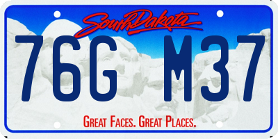 SD license plate 76GM37