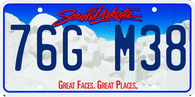 SD license plate 76GM38