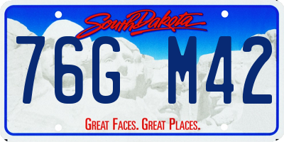 SD license plate 76GM42