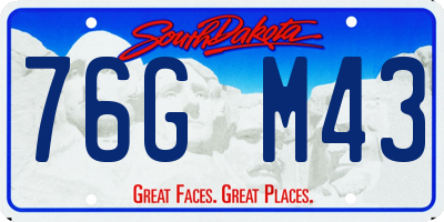SD license plate 76GM43