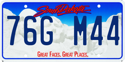SD license plate 76GM44