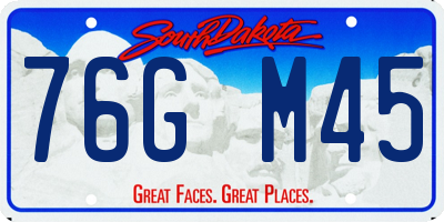 SD license plate 76GM45