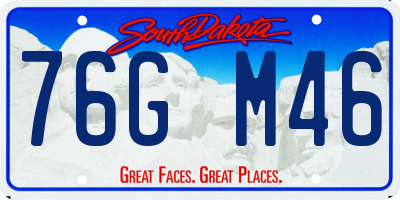 SD license plate 76GM46