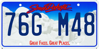SD license plate 76GM48
